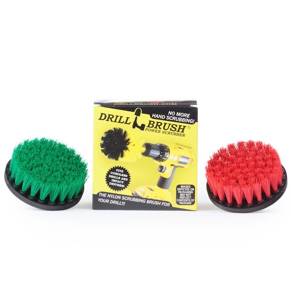 Drill Brush Power Scrubber By Useful Products 5 in W 5 in L Brush, Variety 4in-S-GR-QC-DB - main